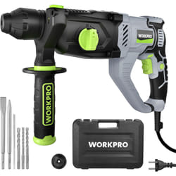 Workpro - Marteau Perforateur Électrique 1050W, Perceuse à Percussion, Marteau Rotatif avec Poignée Rotative 360°, Mandrin sds-plus, 4 Fonctions,