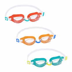 Bestway Lunettes de natation Aqua Burst Essential à partir de 7 ans, Unisexe, Couleurs assorties, Silicone, Transparent, Poly ...