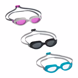 Bestway Lunettes de natation 3 paires Accelera Adultes à partir de 14 ans, Unisexe, Couleurs assorties, Silicone, Couleurs as ...