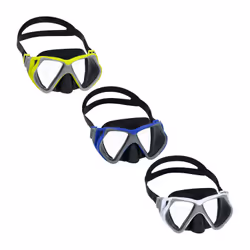 Bestway Masque Dominator Pro Adultes dès 14 ans, Adulte, Demi-masque, Plongée en apnée, Verre trempé, Silicone, Couleurs asso ...