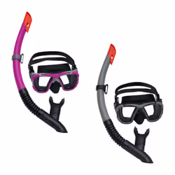Bestway Masque et tuba Blackstripe adultes à partir de 14 ans, Adulte, Demi-masque, Plongée avec tuba, Verre trempé, Silicone ...