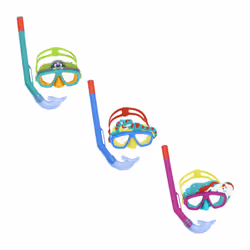 Bestway Kit masque et tuba AquaPals Enfants dès 3 ans, Enfant, Demi-masque, Plongée avec tuba, Polycarbonate, Couleurs assort ...
