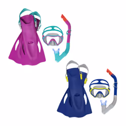 Bestway Kit palmes, masque et tuba Crusader pour les jeunes de 7 ans et plus, Enfant, Couleurs assorties, 7 an(s), 37-41, 5-8 ...