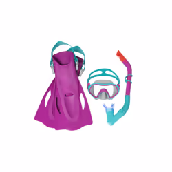 Bestway Kit palmes, masque et tuba Crusader pour les jeunes de 7 ans et plus