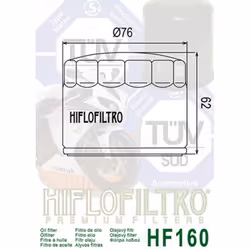 Hiflofiltro Filtre à huile - HF160, taille 80 mm