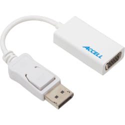 Accell B101B-004B-2 câble vidéo et adaptateur 0,18 m VGA (D-Sub) DisplayPort Blanc
