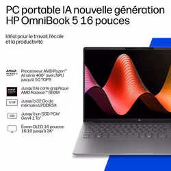 HP OmniBook 5 Laptop Next Gen AI 16-bp0011nfx - Vue supplémentaire 3