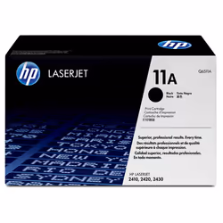 HP 11A Black Original LaserJet Toner Cartridge Cartouche de toner 1 pièce(s) Noir