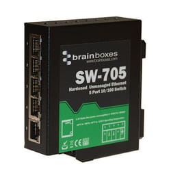 Brainboxes SW-705 commutateur réseau Non-géré Fast Ethernet (10/100) Noir