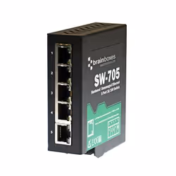 Brainboxes SW-705 commutateur réseau Non-géré Fast Ethernet (10/100) Noir - Vue supplémentaire 4