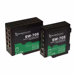 Brainboxes SW-708 commutateur réseau Non-géré Fast Ethernet (10/100) Noir
