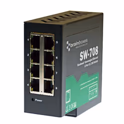 Brainboxes SW-708 commutateur réseau Non-géré Fast Ethernet (10/100) Noir - Vue supplémentaire 4
