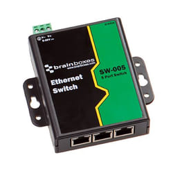 Brainboxes SW-005 commutateur réseau Non-géré Fast Ethernet (10/100) Noir, Vert
