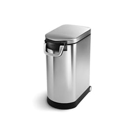 simplehuman CW1886 Sac de rangement et conteneur de croquettes pour animaux de compagnie Conteneur de stockage d'aliments pour animaux de compagnie Acier inoxydable Noir, Gris
