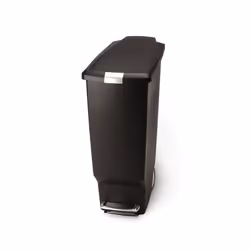 simplehuman CW1361, 40 L, Rectangulaire, Plastique, Acier inoxydable, Noir, Argent, Plastique, Pédale
