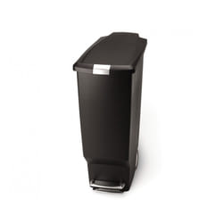 simplehuman CW1361 poubelle 40 L Rectangulaire Plastique, Acier inoxydable Noir, Argent