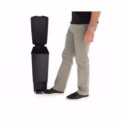 simplehuman CW1361 poubelle 40 L Rectangulaire Plastique, Acier inoxydable Noir, Argent