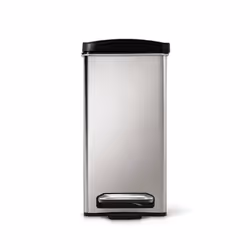 simplehuman CW1180, 10 L, Rectangulaire, Acier inoxydable, Noir, Acier inoxydable, Pédale, Plastique