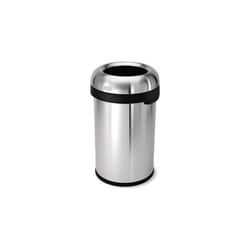 simplehuman Poubelle Forme Balle de Fusil avec Ouverture en Haut, qualité Commerciale, Acier Inoxydable Robuste, 60 l, Acier Inoxydable, Acier Inoxydable brossé, 80 L / 21 Gal