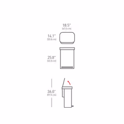 simplehuman CW2023 poubelle 55 L Rectangulaire Acier inoxydable - Vue supplémentaire 6
