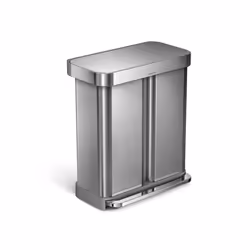 simplehuman CW2025, 58 L, Rectangulaire, Acier inoxydable, Acier inoxydable, Pédale, Acier inoxydable