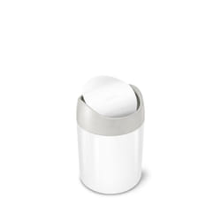 simplehuman CW2079 poubelle 1,5 L Rond Plastique, Acier Blanc