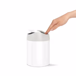 simplehuman CW2079 poubelle 1,5 L Rond Plastique, Acier Blanc