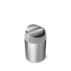simplehuman CW2084 poubelle 1,5 L Rond Plastique, Acier inoxydable Acier brossé, Gris