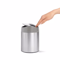simplehuman CW2084 poubelle 1,5 L Rond Plastique, Acier inoxydable Acier brossé, Gris