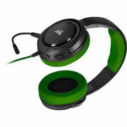 Corsair HS35, Avec fil, Jouer, 20 - 20000 Hz, Casque, Noir, Vert