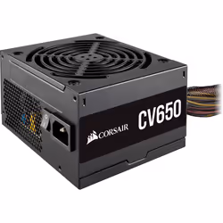 Corsair CV650, 650 W, 100 - 240 V, 47 - 63 Hz, 10 - 5 A, 130 W, 624 W