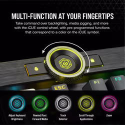 Corsair K100 RGB clavier USB QWERTY Français Noir - Vue supplémentaire 4