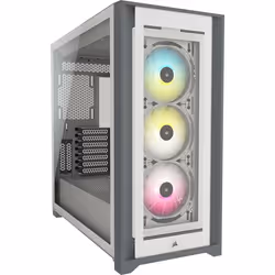 Corsair iCUE 5000X RGB, Midi Tower, PC, Blanc, ATX, EATX, ITX, micro ATX, Mini-ITX, Plastique, Acier, Verre trempé, Jouer