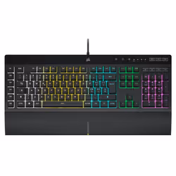Corsair K55 RGB PRO, USB, Clavier mécanique, QWERTY, LED RGB, Noir
