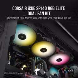 Corsair SP140 RGB ELITE Boitier PC Ventilateur 14 cm Noir 2 pièce(s) - Vue supplémentaire 12