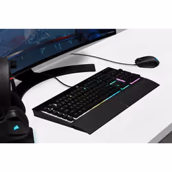 Corsair K55 RGB Pro + Harpoon RGB Pro Gaming, Taille réelle (100 %), USB, LED RGB, Noir, Souris incluse