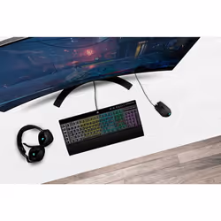 Corsair K55 RGB Pro + Harpoon RGB Pro Gaming clavier Souris incluse USB Français Noir