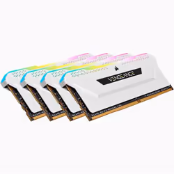 Corsair Vengeance RGB Pro CMH64GX4M4E3200C16W, 64 Go, 4 x 16 Go, DDR4, 3200 MHz, 288-pin DIMM, Blanc