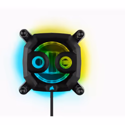 Corsair Hydro X Series XC7 RGB PRO, Bloc d'eau, Cuivre, Nickel, Nylon, Noir, Emplacement AM4, 1/4", 60 °C