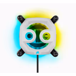 Corsair Hydro X Series XC7 RGB PRO, Bloc d'eau, Cuivre, Nickel, Nylon, Blanc, Emplacement AM4, 1/4", 60 °C
