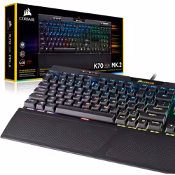 Corsair K70 RGB PRO Mechanical Gaming Keyboard, Taille réelle (100 %), USB, Clavier mécanique, AZERTY, LED RGB, Noir