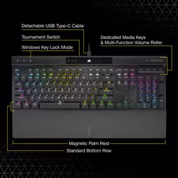 Corsair Clavier gaming mécanique K70 RGB PRO avec touches PBT DOUBLE SHOT PRO - CHERRY MX Red (FR) - Vue supplémentaire 8
