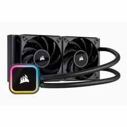 Corsair H100i, Refroidisseur de liquide tout-en-un, 12 cm, 19 dB, 35,8 dB, 65,57 cfm, Noir