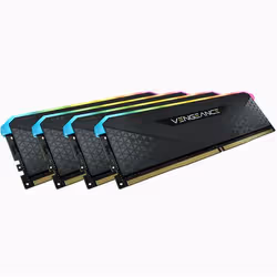 Corsair Vengeance RGB CMG128GX4M4E3200C16, 128 Go, 4 x 32 Go, DDR4, 3200 MHz, 288-pin DIMM, Noir