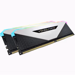 Corsair Vengeance RGB CMN16GX4M2Z3200C16W, 16 Go, 2 x 8 Go, DDR4, 3200 MHz, 288-pin DIMM, Blanc