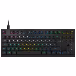 Corsair K60 PRO, Taille réelle (100 %), USB, Contacteur de touche opto-mécanique, QWERTY, LED RGB, Noir
