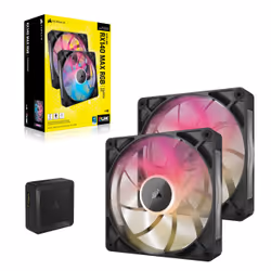 Corsair iCUE LINK RX140 MAX RGB Boitier PC Ventilateur 14 cm Noir 2 pièce(s) - Vue supplémentaire 4