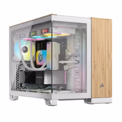 Corsair CC-9011288-WW, Micro-ATX, PC, Bambou, Blanc, ATX, Acier, Verre trempé, Jouer
