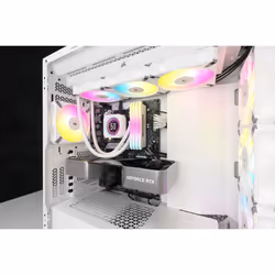 Corsair CW-9060077-WW système de refroidissement d'ordinateur Processeur Refroidisseur de liquide tout-en-un 12 cm Blanc 1 pièce(s) - Vue supplémentaire 4