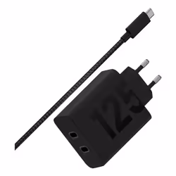 Motorola TurboPower 125W Duo-Port, Intérieure, Secteur, 2 m, Noir